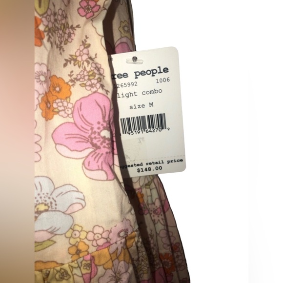 Free People 100% Cotton Floral Sundress With Pockets Size Medium - Picture 7 of 11